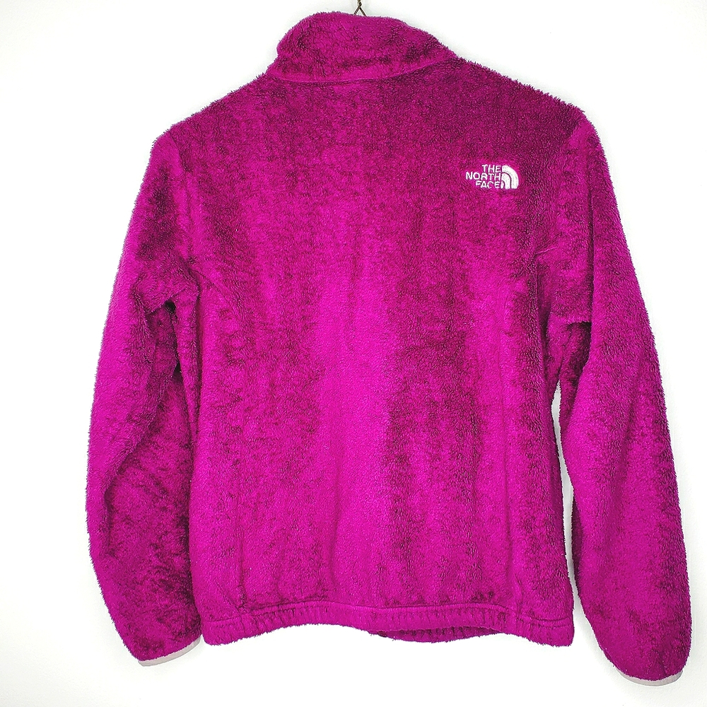12) THE NORTH FACE Fuzzy Dark Raspberry Zip Jacket Sz. XS W & Kid's L - Picture 4 of 4